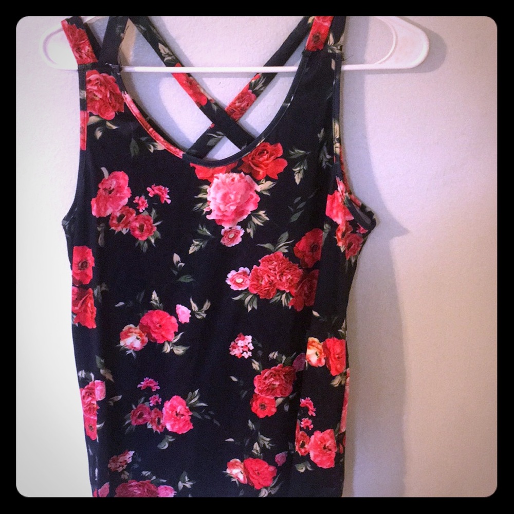 Floral cross cross back